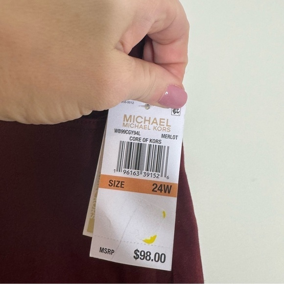NWT Michael Michael Kors Selma Skinny Highrise Jeans Merlot 24W - Picture 7 of 8